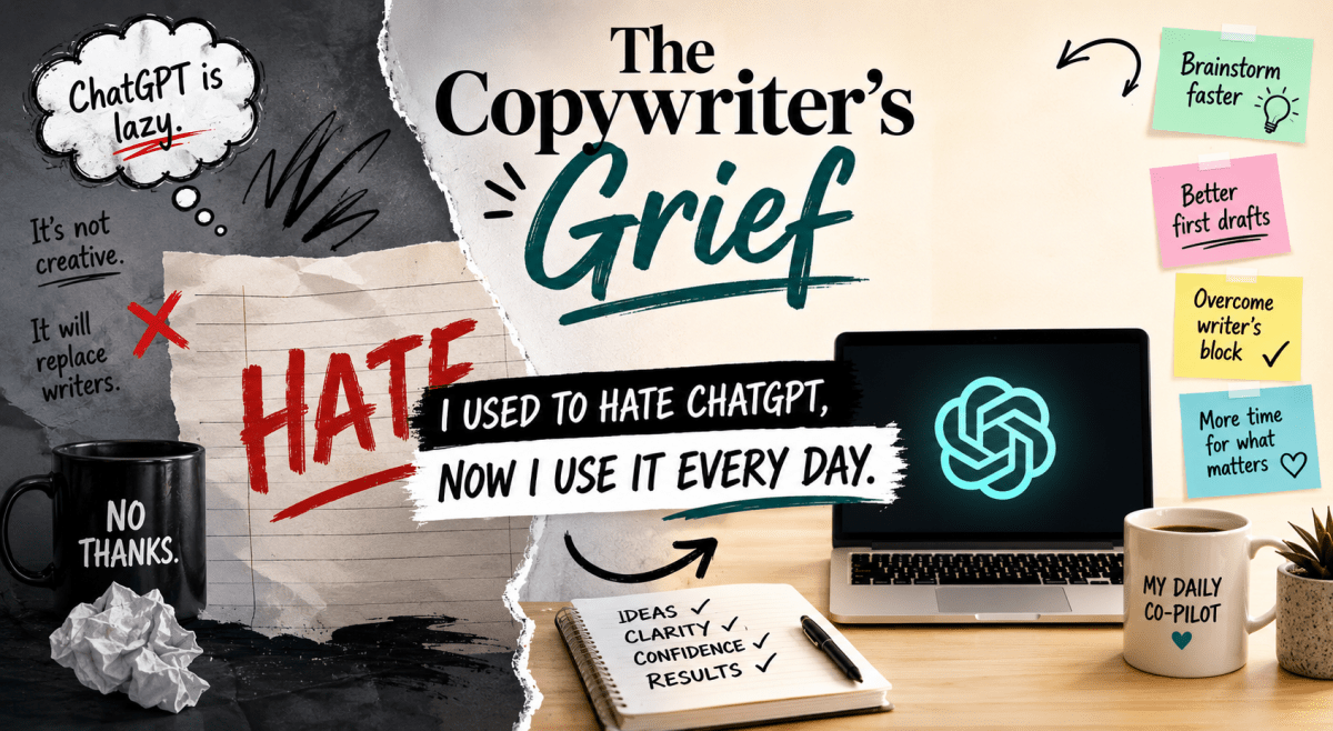 The Copywriter’s Grief: I Used to Hate ChatGPT, Now I Use It Every&nbsp;Day.
